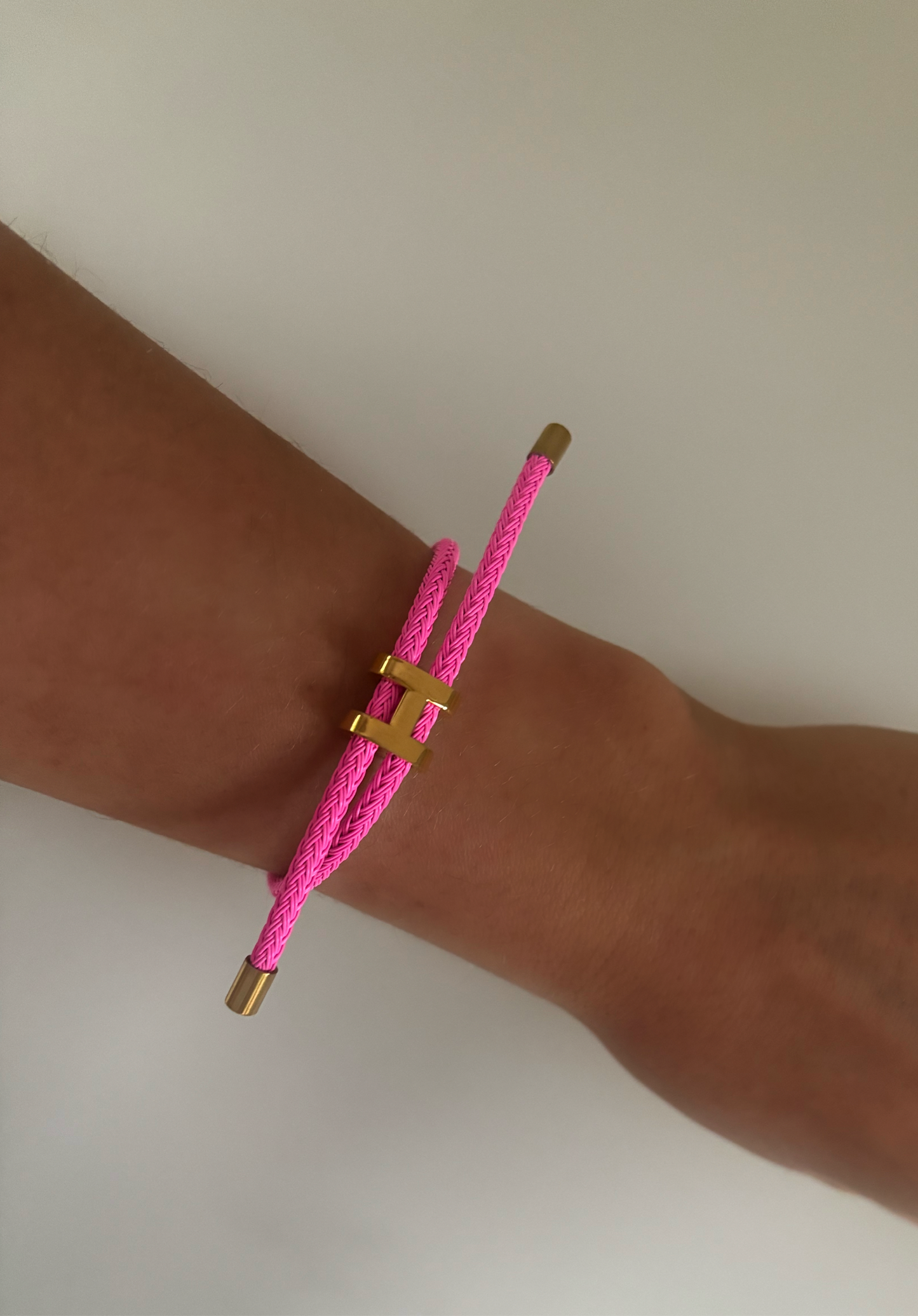 Pink H rope bracelet