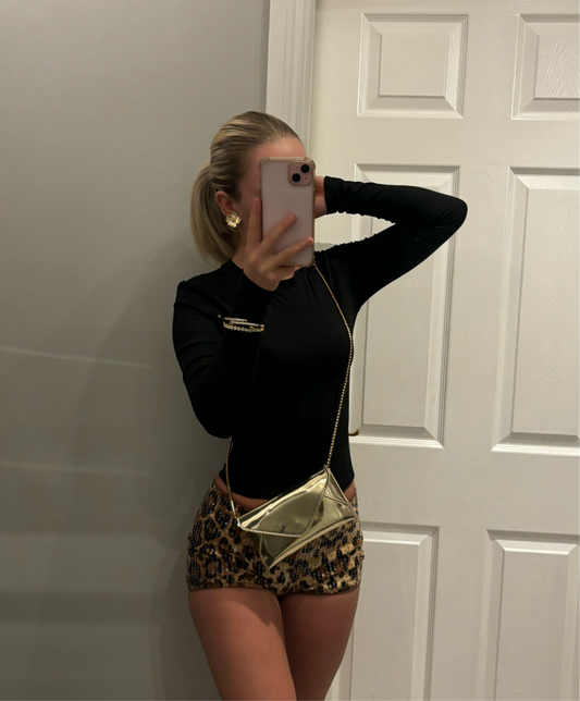 Leopard print sequence shorts